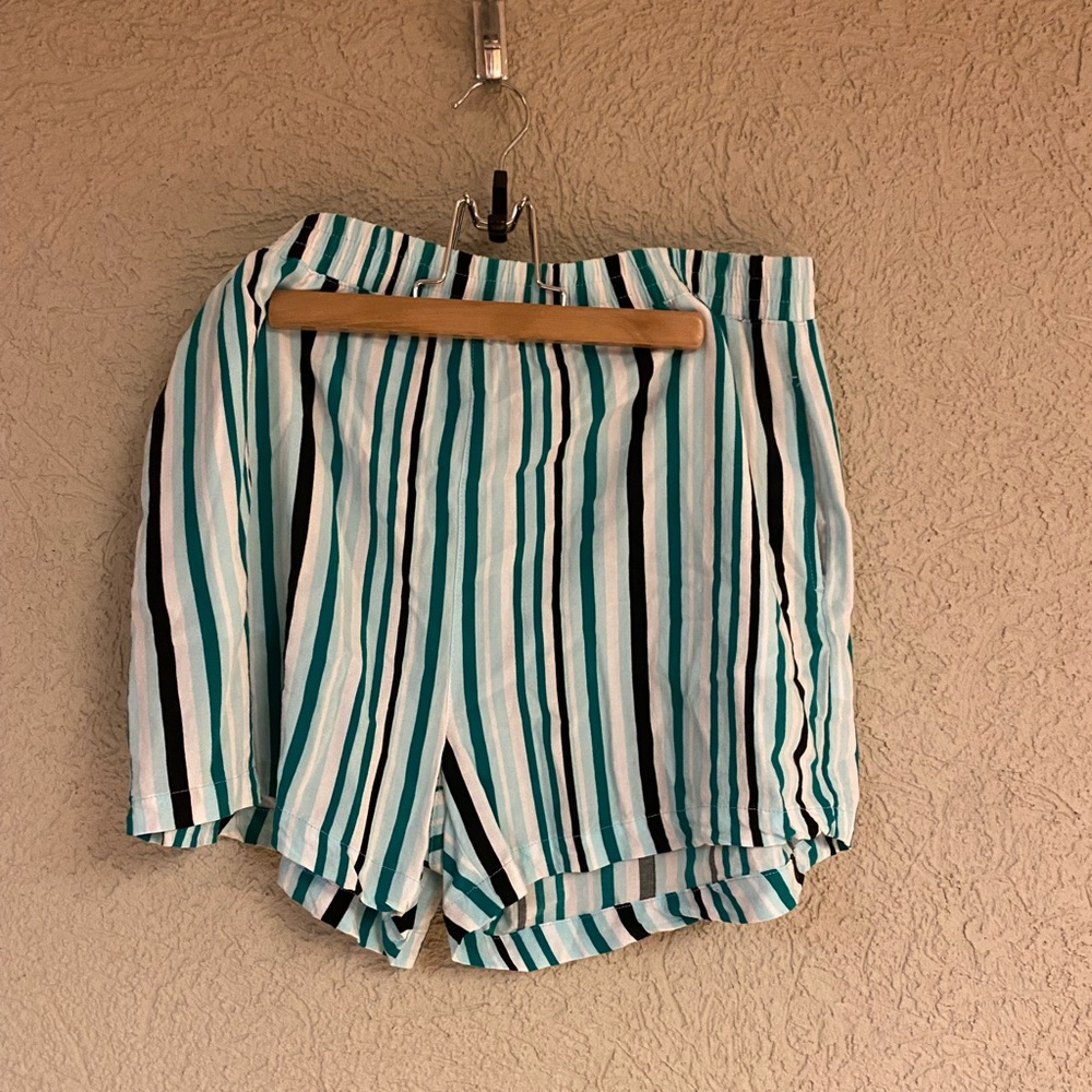 Blue notes Striped fabric shorts